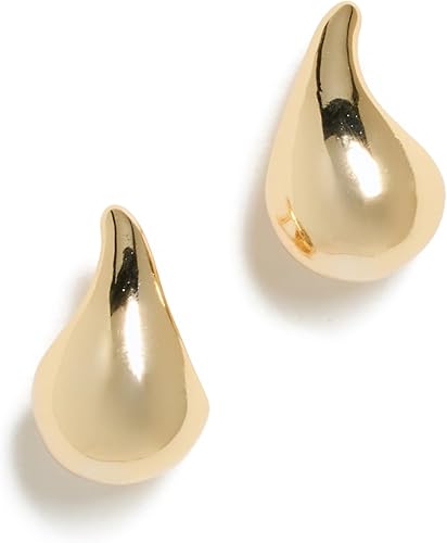 ADINA EDEN, By Adina Eden Women&#039;s Solid Curved Teardrop Hoop Earrings, Gold, One Size