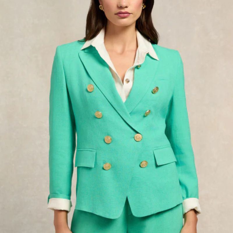 Holland Cooper , Knightsbridge Blazer in Jade Linen