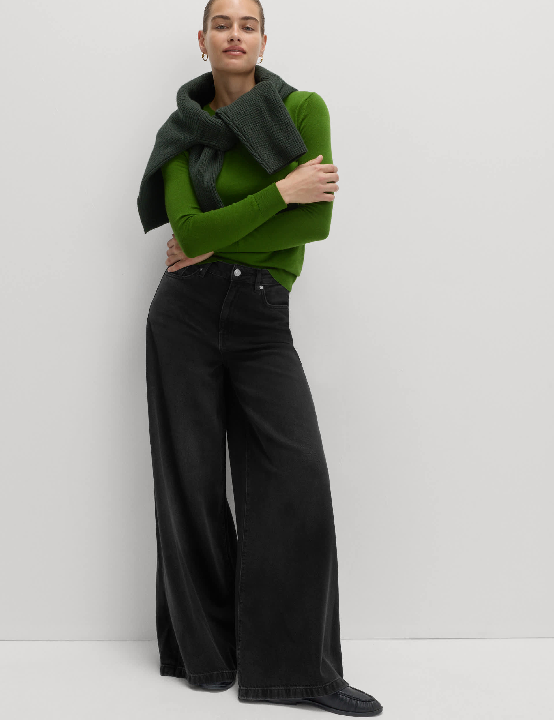 Lyocell&amp;trade; Blend Wide Palazzo Leg Jeans