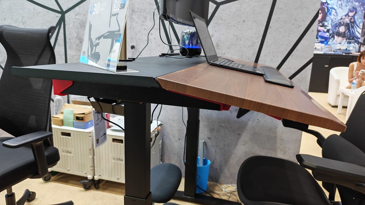 The MarsRhino tilting desk angled down the way