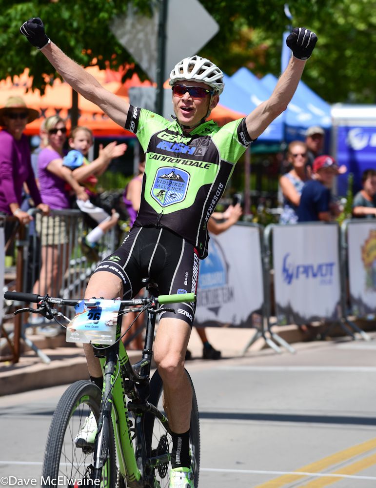 Alex Grant (Ridebiker) claims first place on Main Street in Grand Junction