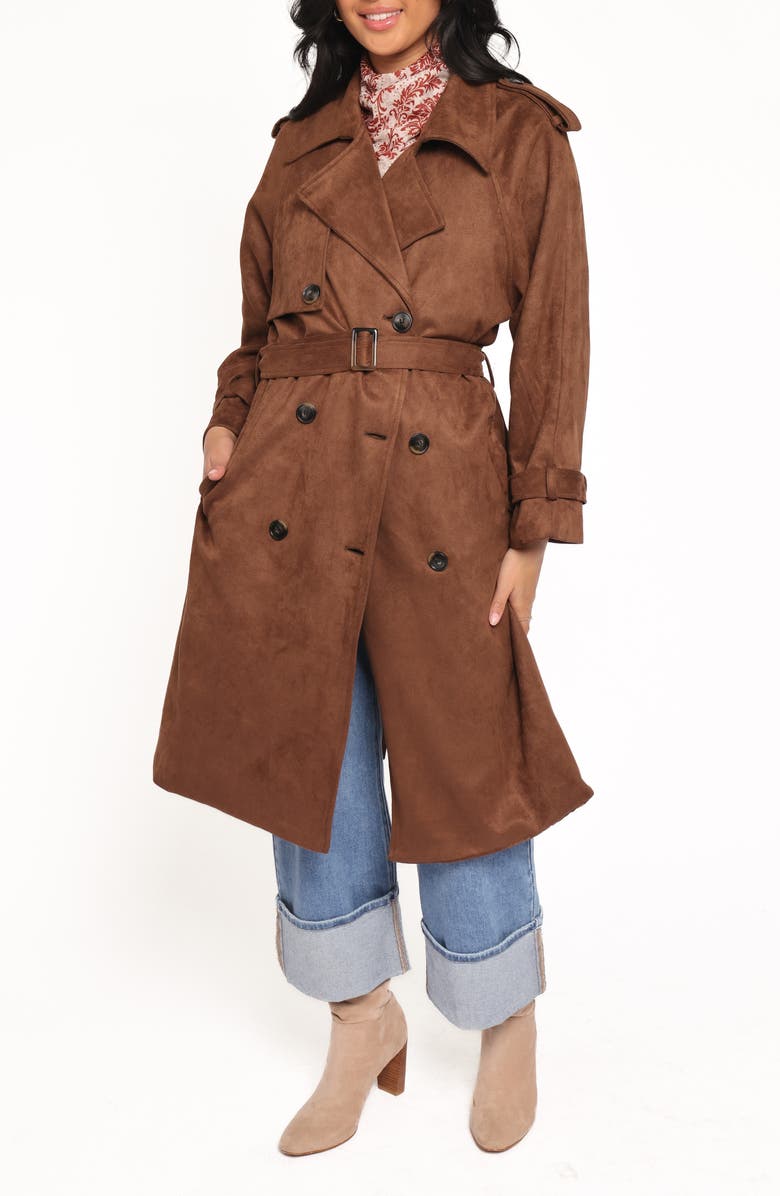Micha Faux Suede Trench Coat