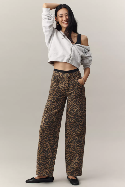 Damson Madder, Dion Leopard Carpenter Cargo Pants