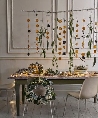 A Scandinavian-style Christmas dining room