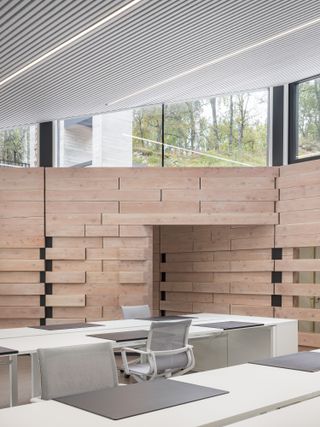 Moxon Architects' Quarry Studios timber interiors
