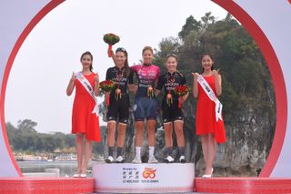 The podium of the Tour of Guangxi Women's Elite World Challenge