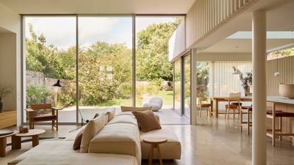 modern open plan living area with mezzanine