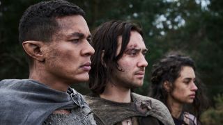 From left to right: Arondir, Isildur and Estrid looking into the distance. They're all brusied.