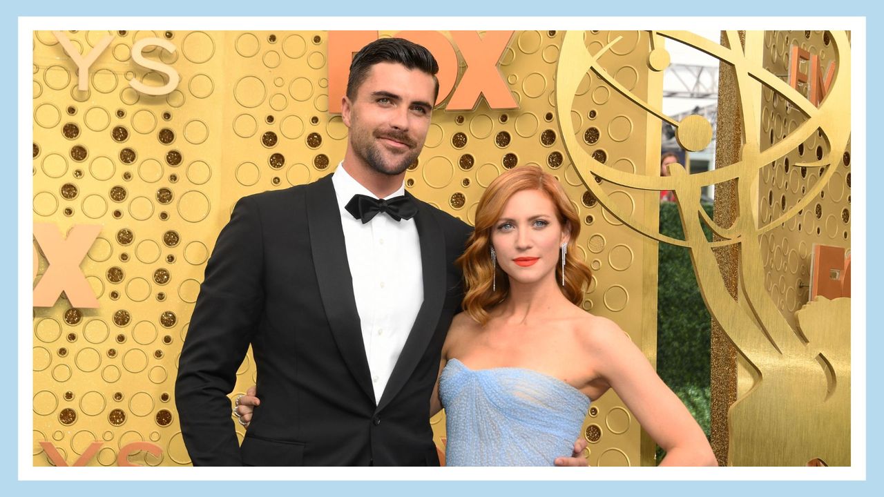 US actress Brittany Snow and Tyler Stanaland arrive for the 71st Emmy Awards at the Microsoft Theatre in Los Angeles on September 22, 2019. 