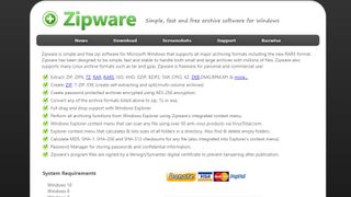 Zipware website screenshot