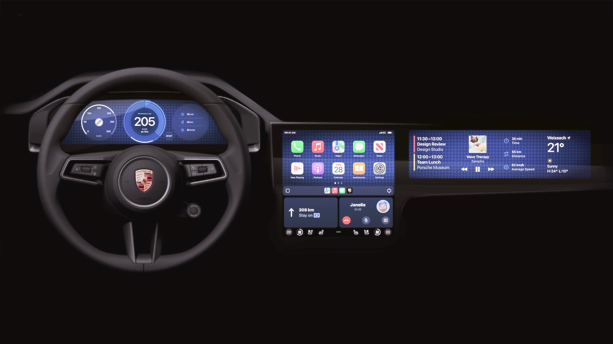 Porsche Apple CarPlay interface for 2024