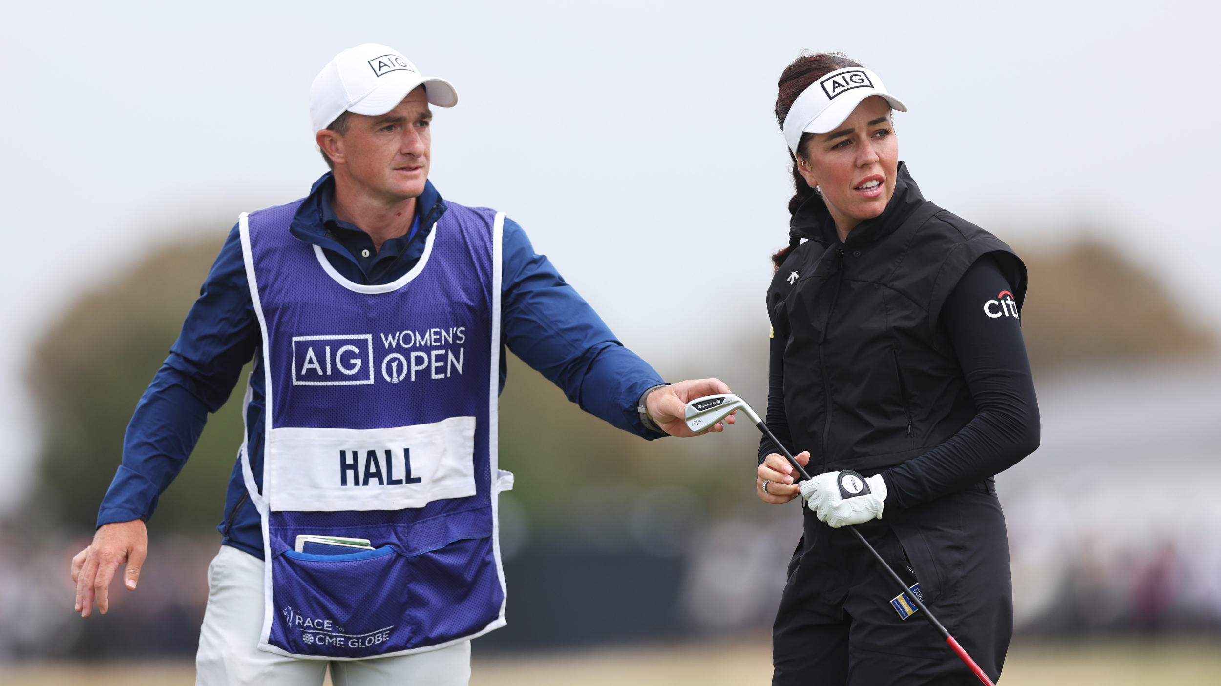 Paul Dunne and Georgia Hall at the AIG Women's Open