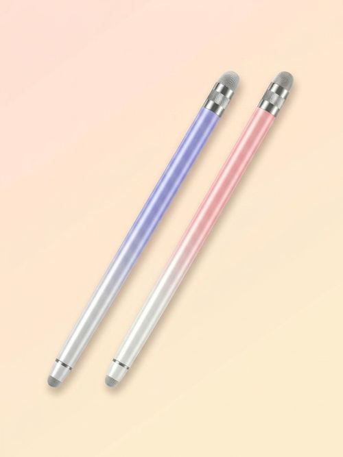 Bopomofo 2pcs Stylus Pens for Touch Screens (White Pink/White Purple)