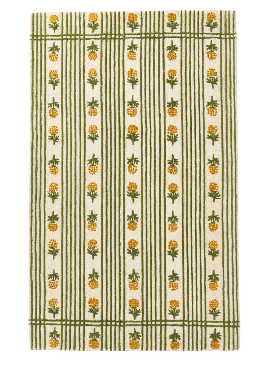 Anthropologie, Tufted &amp;amp; Hooked Wool Floral Rug