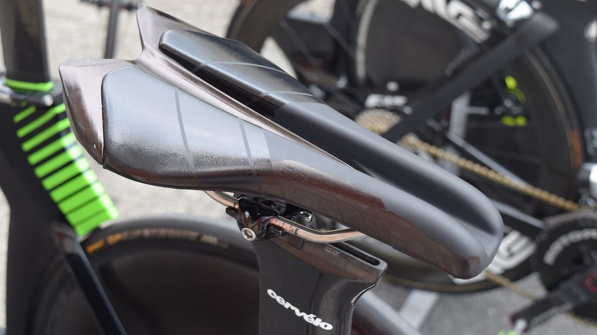 Boasson Hagen had a PRO saddle with the branding blacked out with a marker pen