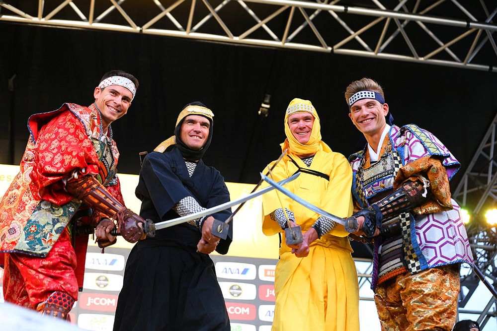 Warren Barguil, Greg van Avermaet, Chris Froome and Marcel Kittel