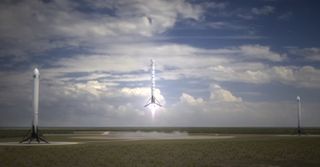 SpaceX's Falcon 9 Heavy Rocket Animation Still