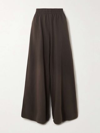 Stretch-Cotton Jersey Wide-Leg Track Pants