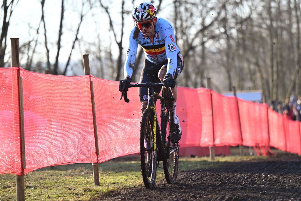 LIEVIN FRANCE FEBRUARY 02 Wout Van Aert of Belgium competes during the 76th UCI CycloCross World Championships 2025 Mens Elite on February 02 2025 in Lievin France Photo by Luc ClaessenGetty Images