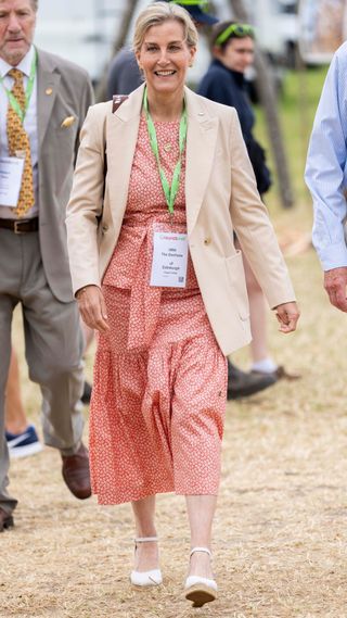 Sophie, Duchess of Edinburgh wearing a pink co-ord and blazer visits the Groundswell Agricultural Festival Show