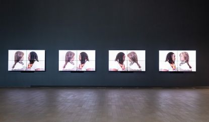 Installation view of Stephanie Dinkins, Conversations with Bina48, in ‘Uncanny Valley