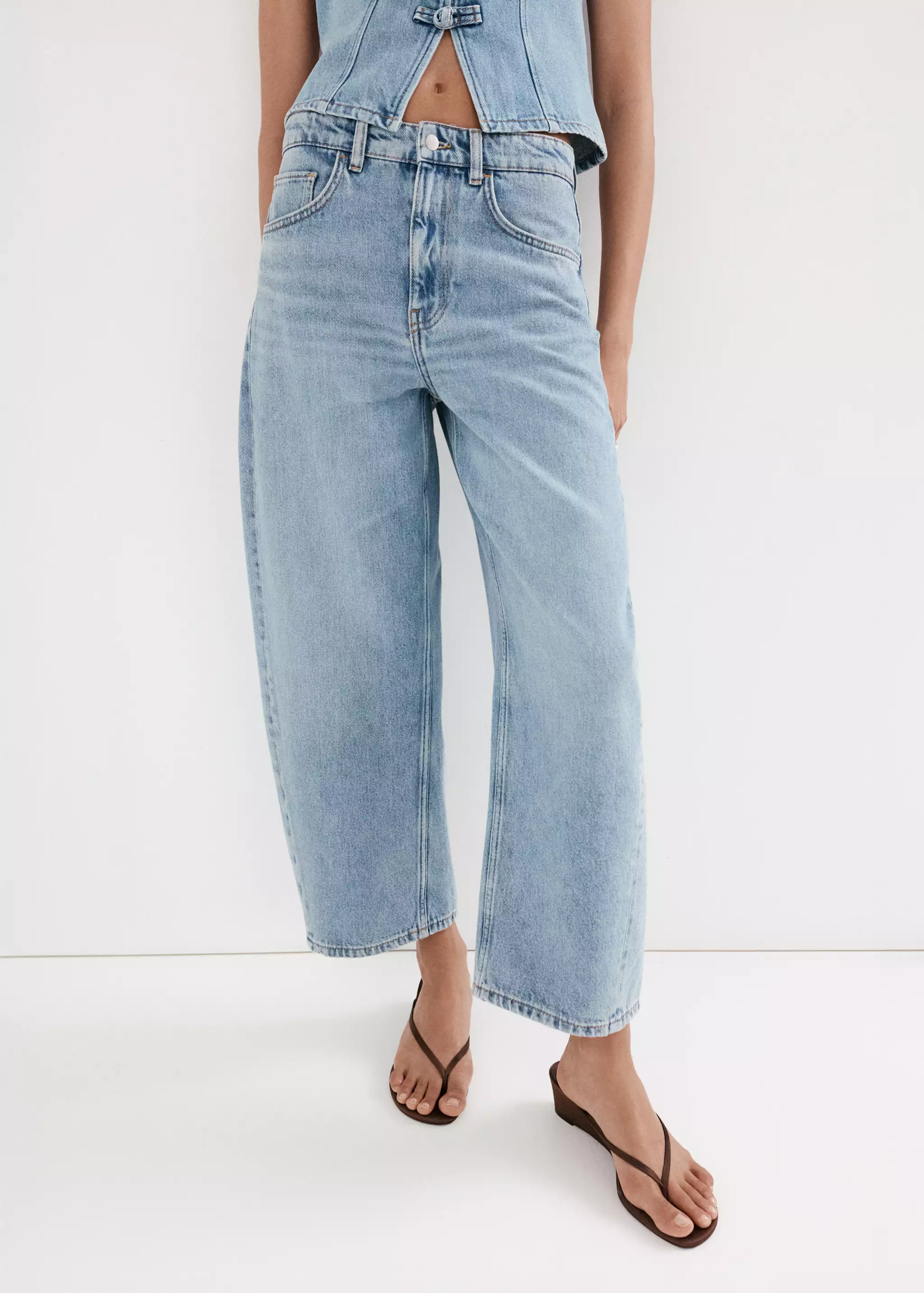 Balloon Crop Jeans - Women | Mango United Kingdom
