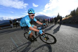 LAGHI DI CANCANO ITALY OCTOBER 22 Jakob Fuglsang of Denmark and Astana Pro Team during the 103rd Giro dItalia 2020 Stage 18 a 207km stage from Pinzolo to Laghi di Cancano Parco Nazionale dello Stelvio 1945m girodiitalia Giro on October 22 2020 in Laghi di Cancano Italy Photo by Tim de WaeleGetty Images