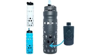 Epic Escape glass water bottle with filter
