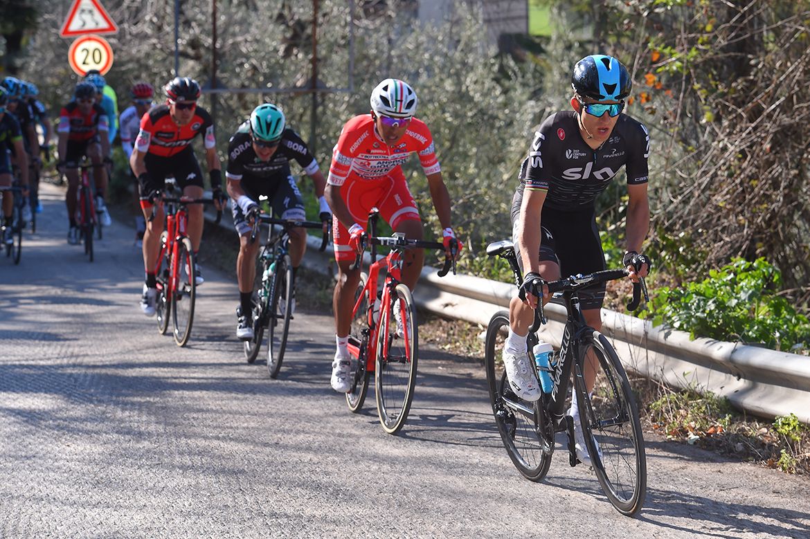 Michal Kwiatkowski on the move in Tirreno-Adriatico's fifth stage
