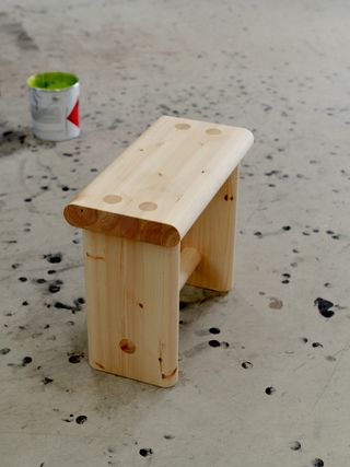 small wooden stool on the floor