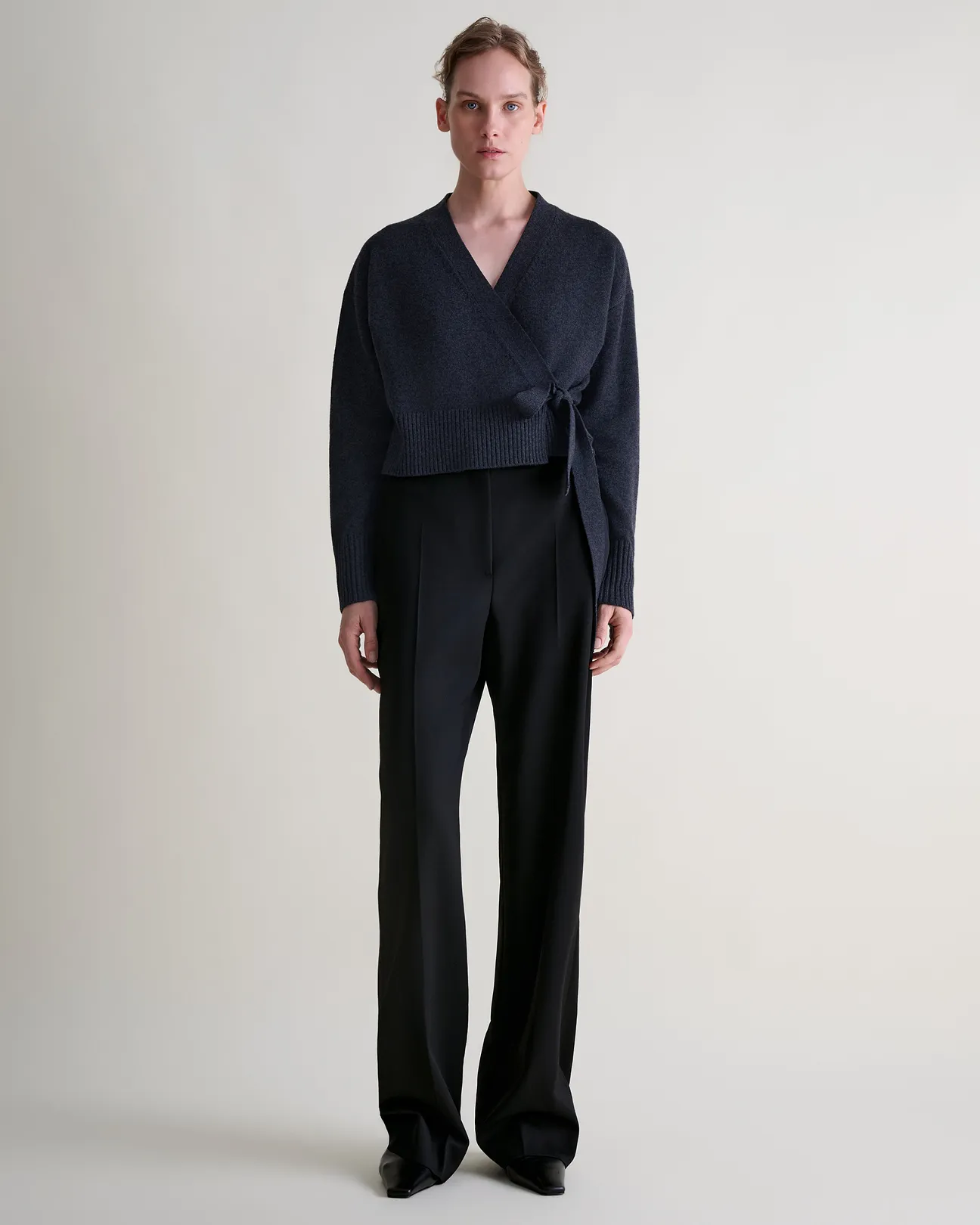 Rise &amp;amp; Fall, Women's Cashmere Merino Wrap Jumper - Twine - Twine / Xs