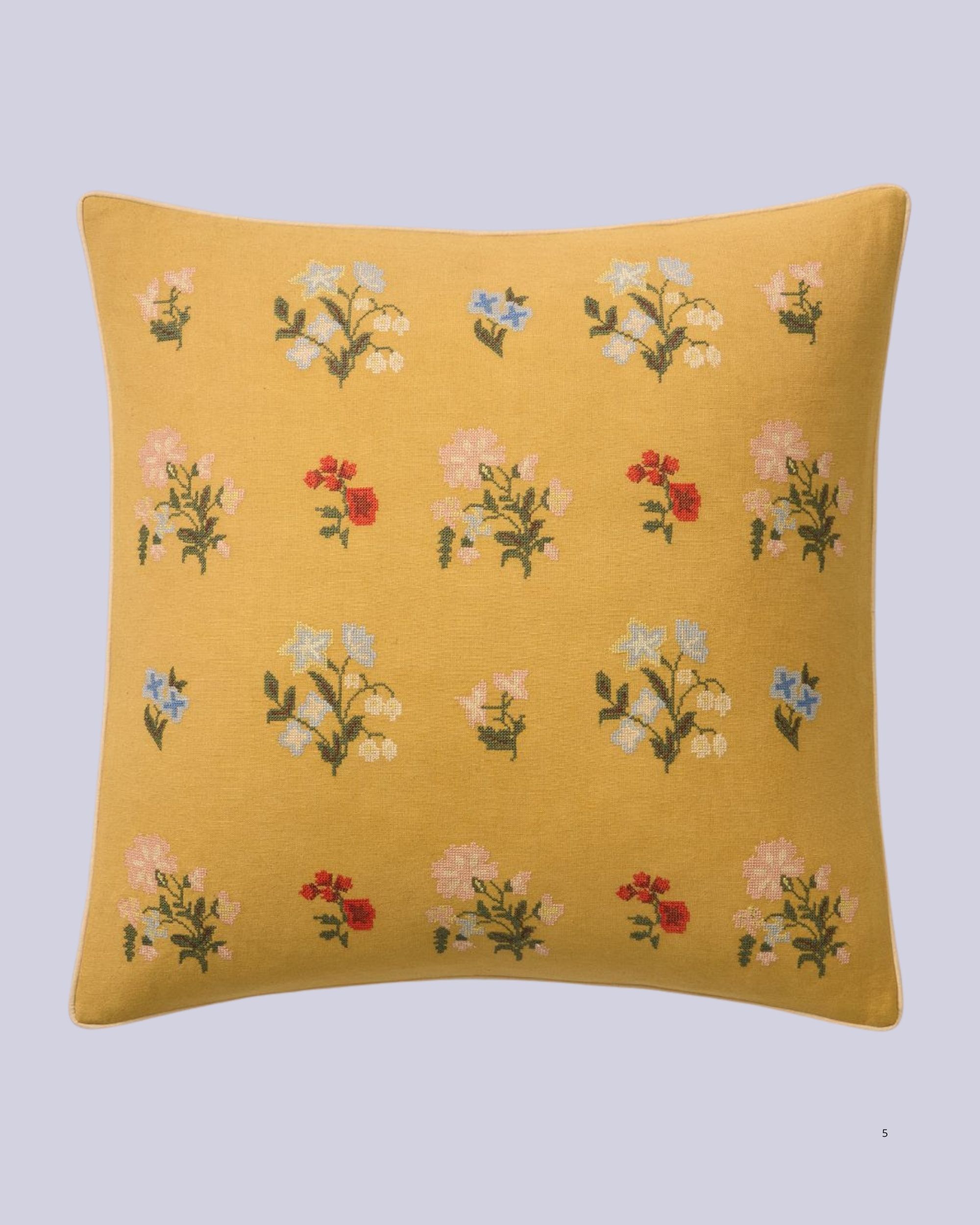 West Elm x Emma Chamberlain, Embroidered Floral Cushion