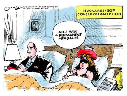 Political cartoon Mike Huckabee women voters