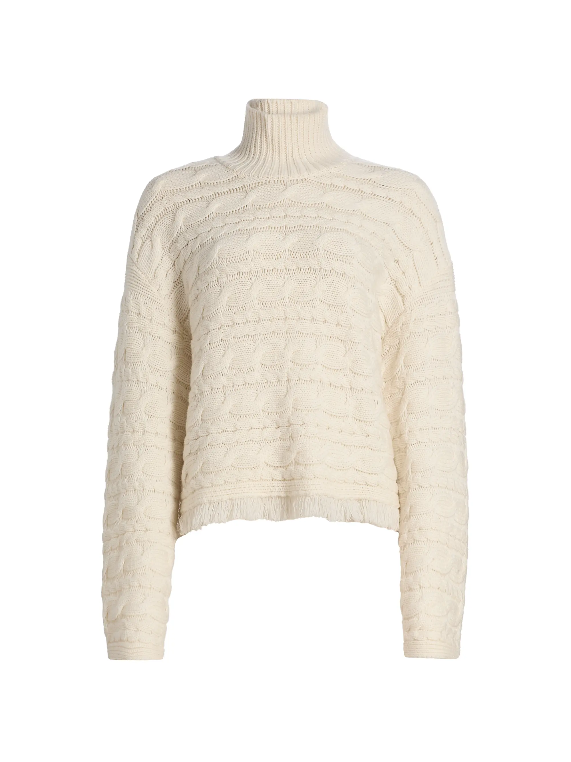 Cable-Knit Wool-Cashmere Turtleneck Sweater