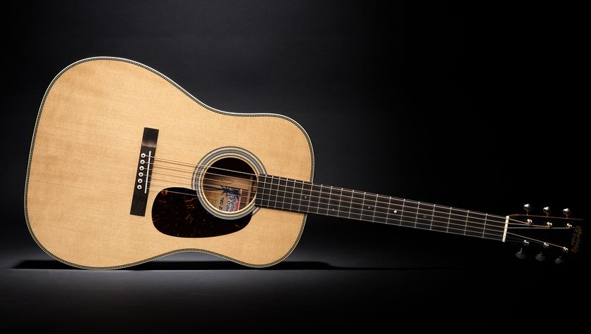 A photo showing the Martin O’ahu HG-28 acoustic