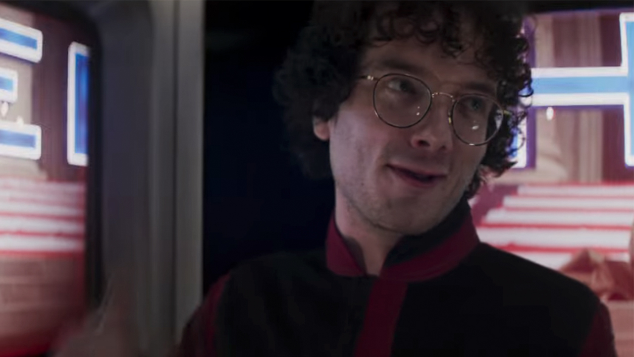 A close up on Martin Herlihy in The Running Man