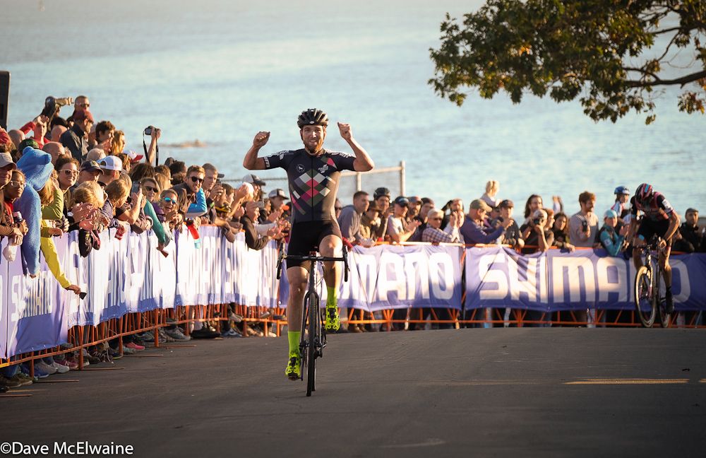 Tobin Ortenblad (Santa Cruz/Donkey Label) wins before a huge crowd at Gloucester