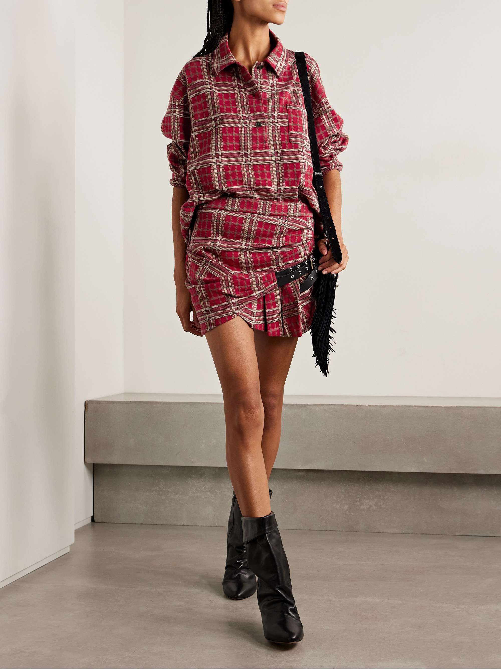 Bruna Oversized Checked Cotton Shirt