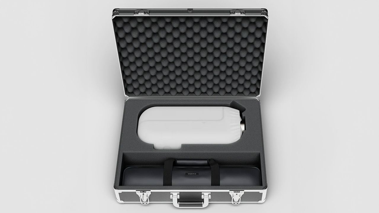 The Vaonis Vespera Pro 2 in the Vaonis carry case with foam padding.