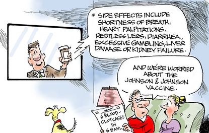 Editorial Cartoon U.S. johnson and johnson covid vaccine