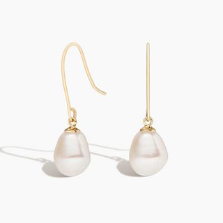 14K Yellow Gold Baroque Freshwater Cultured Pearl Earrings