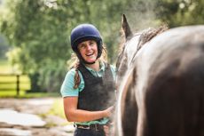 Octavia Pollock with Koeman. ©Sarah Farnsworth for Country Life