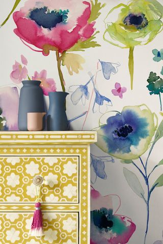 watercolour floral wallpaper