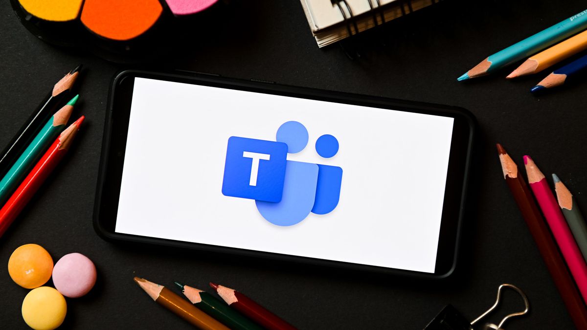 Microsoft Teams logo displayed on a smartphone