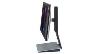 The BenQ PD2710QC monitor and base stand from the side