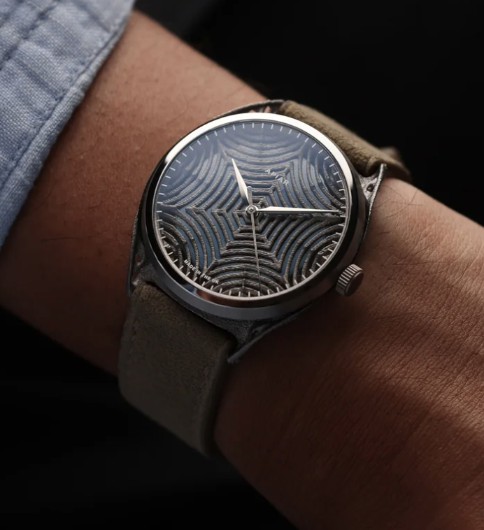 watch with textured dial