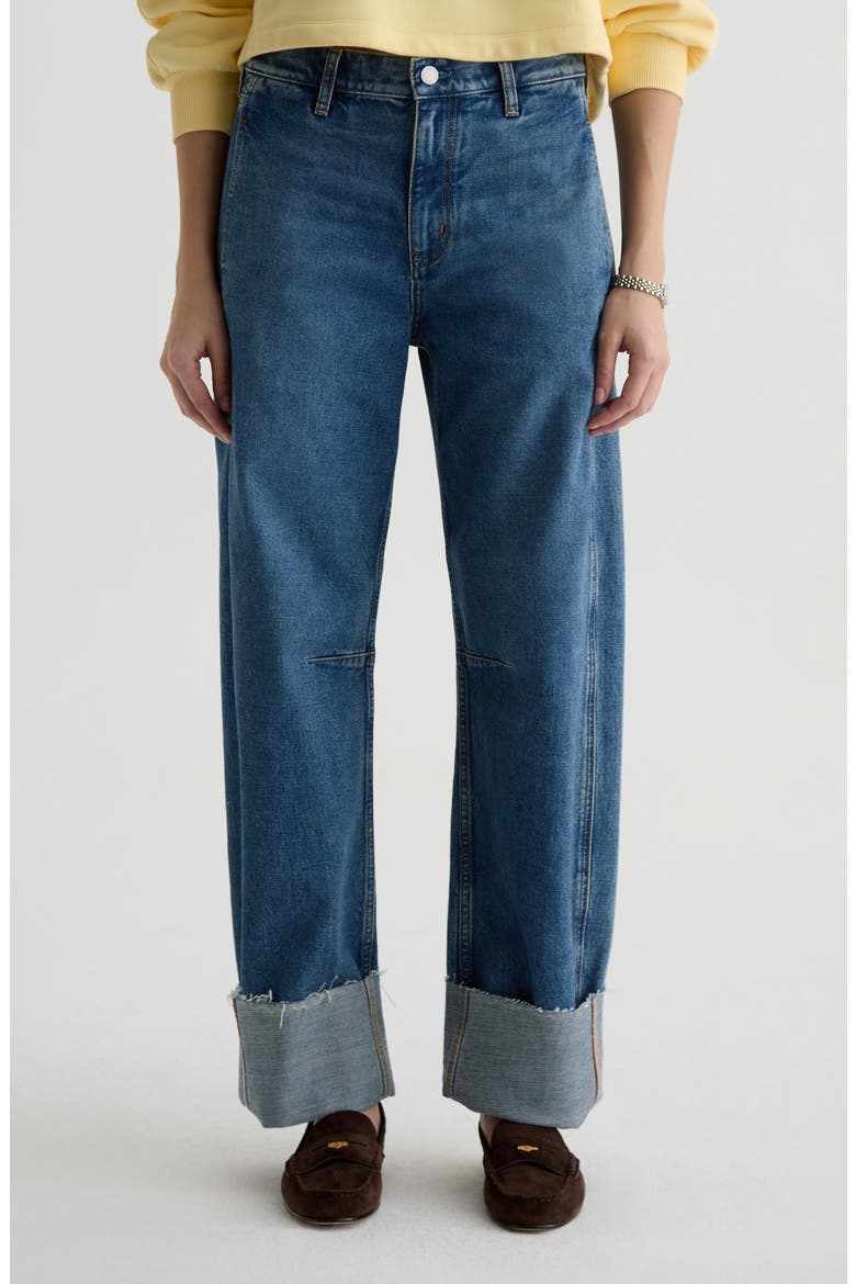 Mercer Cuffed Raw Hem High Waist Barrel Jeans