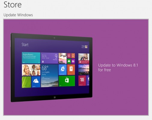 Click Update to Windows 8.1