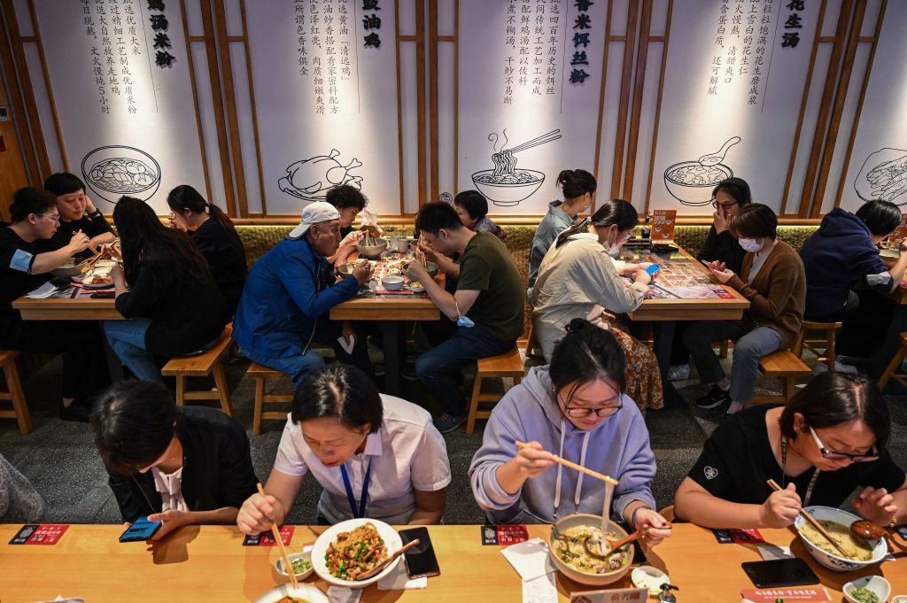 Diners in Shanghai.