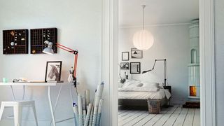 A hallway and bedroom light with LIFX A19 A60 bulbs